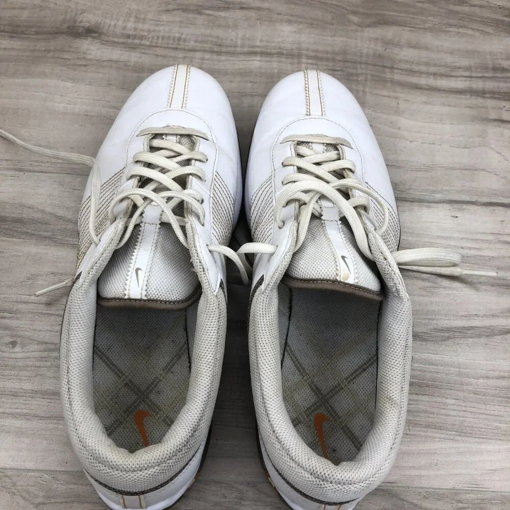 Nike Golf Shoes Womens 9 White Lace Up Soft Spike Cleats